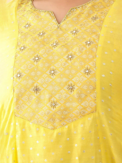 Ethnic Motifs Embellished Silk Anarkali Ethnic Dress